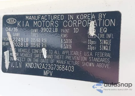 2016 Kia Soul from USA, damaged, VIN KNDJN2A23G7368403